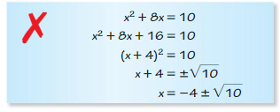 Big Ideas Math Answer Key Algebra 1 Chapter 9 Solving Quadratic Equations 9.4 5