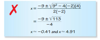 Big Ideas Math Answers Algebra 1 Chapter 9 Solving Quadratic Equations 9.5 5