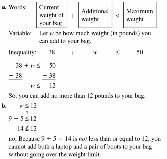 Big Ideas Math Algebra 1 Answer Key Chapter 2 Solving Linear Inequalities 2.2 Question 25