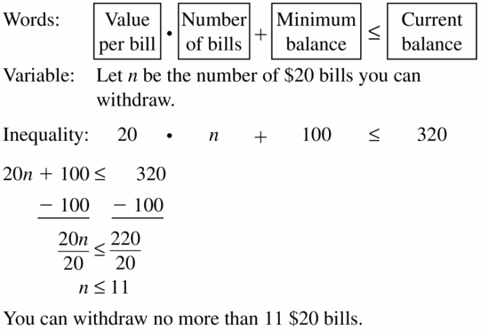 Big Ideas Math Algebra 1 Answer Key Chapter 2 Solving Linear Inequalities 2.4 Question 31