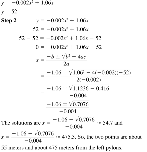 Big Ideas Math Algebra 1 Answer Key Chapter 9 Solving Quadratic Equations 9.6 a 51