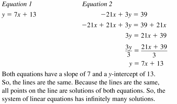 Big Ideas Math Algebra 1 Answers Chapter 5 Solving Systems of Linear Equations 5.4 Question 17.1