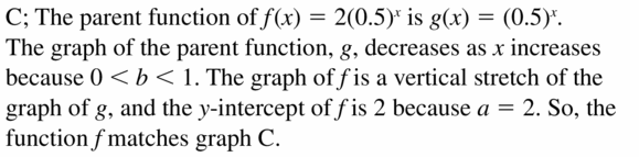 Big Ideas Math Algebra 1 Answers Chapter 6 Exponential Functions and Sequences 6.3 Question 21
