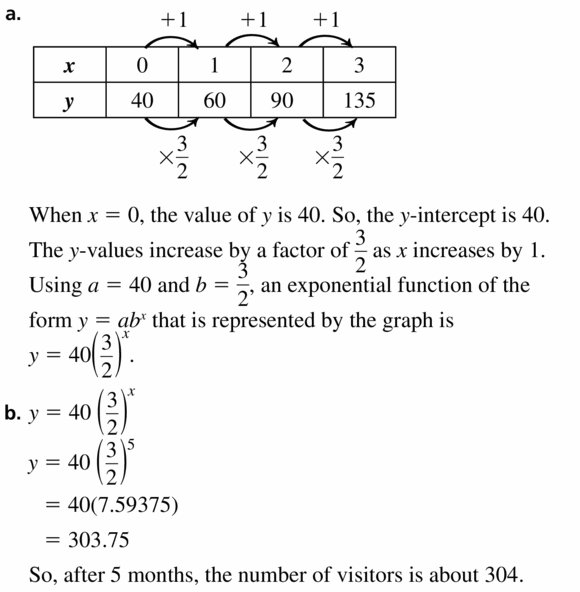 Big Ideas Math Algebra 1 Answers Chapter 6 Exponential Functions and Sequences 6.3 Question 51
