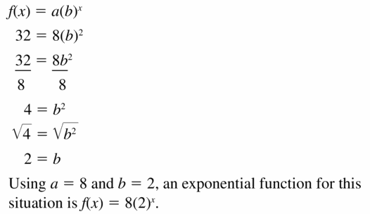Big Ideas Math Algebra 1 Answers Chapter 6 Exponential Functions and Sequences 6.3 Question 63.2