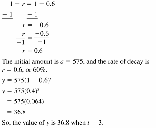 Big Ideas Math Algebra 1 Answers Chapter 6 Exponential Functions and Sequences 6.4 Question 19