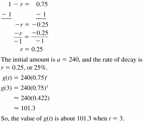Big Ideas Math Algebra 1 Answers Chapter 6 Exponential Functions and Sequences 6.4 Question 21