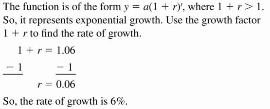 Big Ideas Math Algebra 1 Answers Chapter 6 Exponential Functions and Sequences 6.4 Question 45