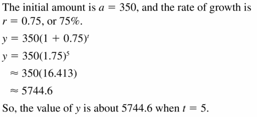 Big Ideas Math Algebra 1 Answers Chapter 6 Exponential Functions and Sequences 6.4 Question 5