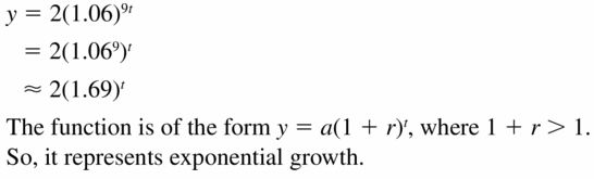 Big Ideas Math Algebra 1 Answers Chapter 6 Exponential Functions and Sequences 6.4 Question 51