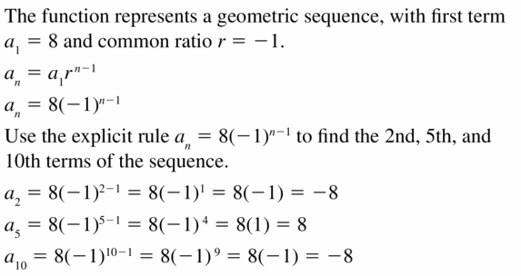 Big Ideas Math Algebra 1 Answers Chapter 6 Exponential Functions and Sequences 6.7 Question 49