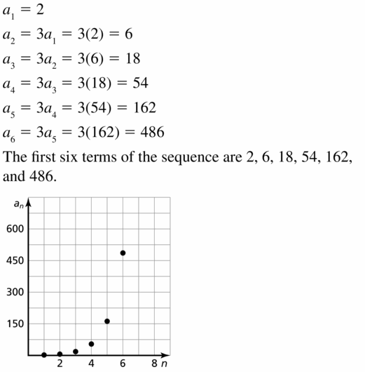 Big Ideas Math Algebra 1 Answers Chapter 6 Exponential Functions and Sequences 6.7 Question 9