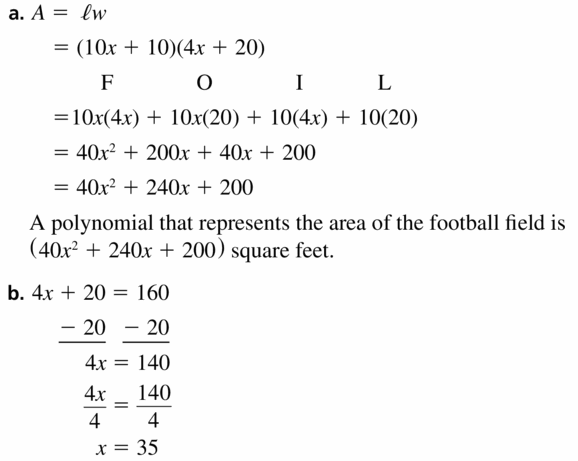 Big Ideas Math Algebra 1 Answers Chapter 7 Polynomial Equations and Factoring 7.2 Question 43.1