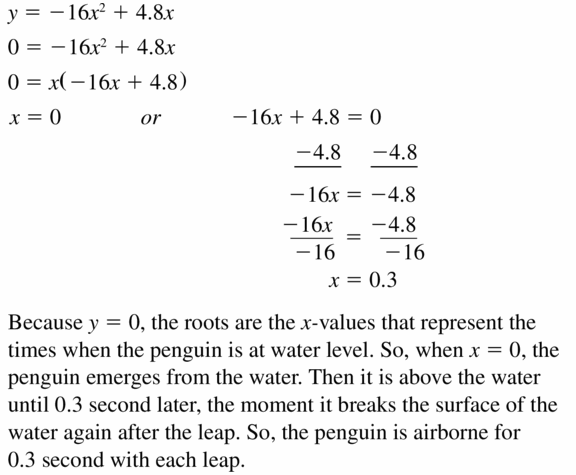 Big Ideas Math Algebra 1 Answers Chapter 7 Polynomial Equations and Factoring 7.4 Question 41