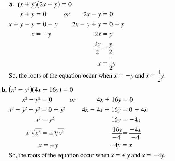 Big Ideas Math Algebra 1 Answers Chapter 7 Polynomial Equations and Factoring 7.4 Question 47