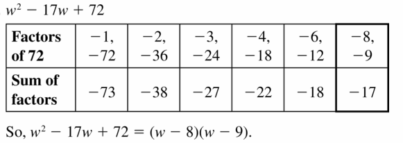 Big Ideas Math Algebra 1 Answers Chapter 7 Polynomial Equations and Factoring 7.5 Question 13