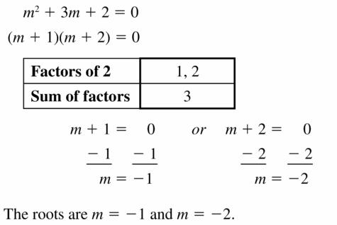 Big Ideas Math Algebra 1 Answers Chapter 7 Polynomial Equations and Factoring 7.5 Question 29