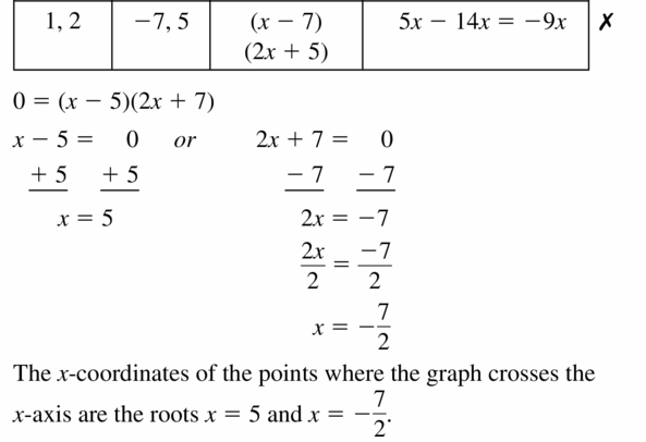 Big Ideas Math Algebra 1 Answers Chapter 7 Polynomial Equations and Factoring 7.6 Question 29.2