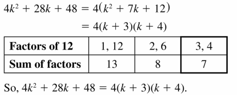 Big Ideas Math Algebra 1 Answers Chapter 7 Polynomial Equations and Factoring 7.6 Question 5