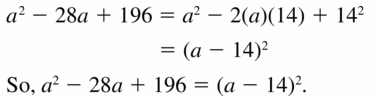 Big Ideas Math Algebra 1 Answers Chapter 7 Polynomial Equations and Factoring 7.7 Question 19