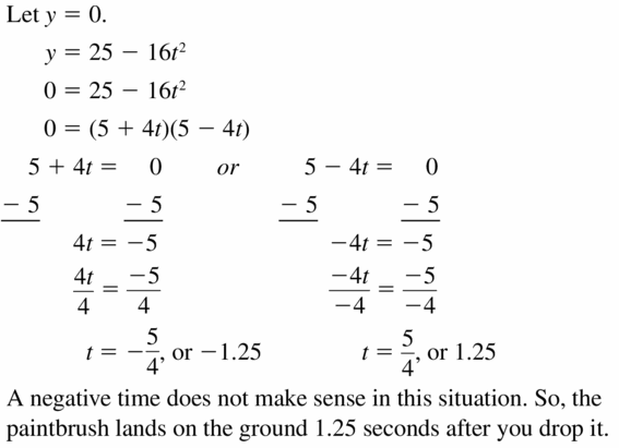 Big Ideas Math Algebra 1 Answers Chapter 7 Polynomial Equations and Factoring 7.7 Question 41