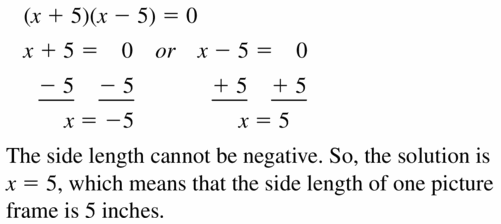 Big Ideas Math Algebra 1 Answers Chapter 7 Polynomial Equations and Factoring 7.7 Question 47.2