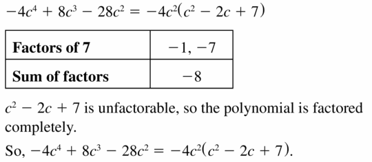Big Ideas Math Algebra 1 Answers Chapter 7 Polynomial Equations and Factoring 7.8 Question 19