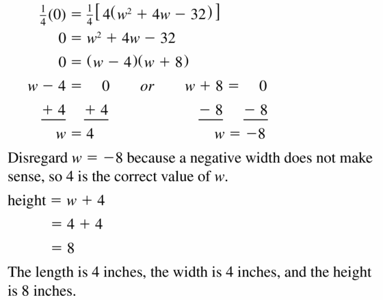 Big Ideas Math Algebra 1 Answers Chapter 7 Polynomial Equations and Factoring 7.8 Question 35.2