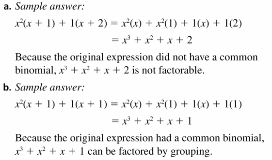Big Ideas Math Algebra 1 Answers Chapter 7 Polynomial Equations and Factoring 7.8 Question 43