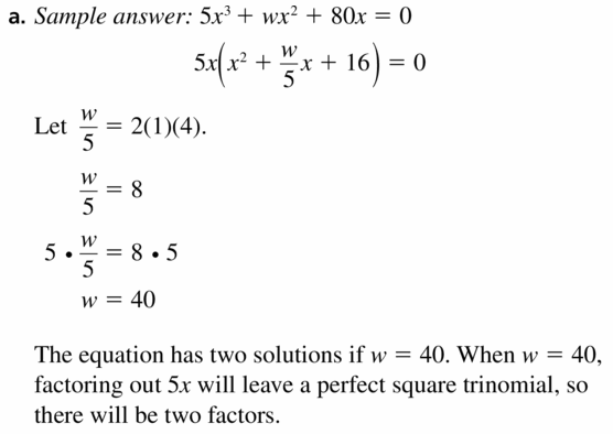 Big Ideas Math Algebra 1 Answers Chapter 7 Polynomial Equations and Factoring 7.8 Question 49.1