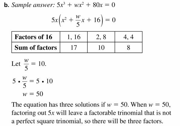 Big Ideas Math Algebra 1 Answers Chapter 7 Polynomial Equations and Factoring 7.8 Question 49.2