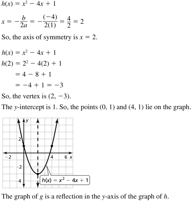 Big Ideas Math Algebra 1 Solutions Chapter 8 Graphing Quadratic Functions 8.3 a 41.2