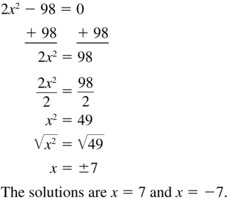 Big Ideas Math Algebra 1 Solutions Chapter 9 Solving Quadratic Equations 9.3 a 13