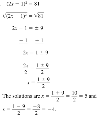 Big Ideas Math Algebra 1 Solutions Chapter 9 Solving Quadratic Equations 9.3 a 21