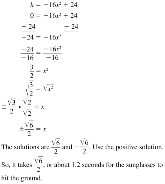 Big Ideas Math Algebra 1 Solutions Chapter 9 Solving Quadratic Equations 9.3 a 33