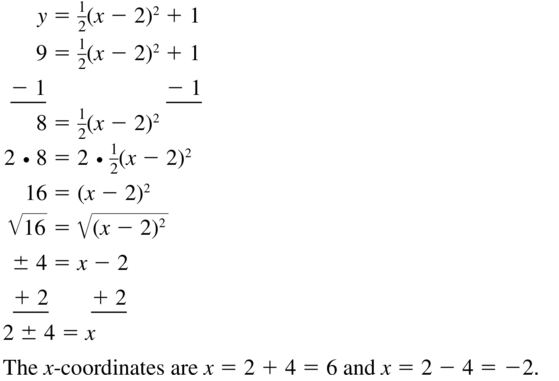 Big Ideas Math Algebra 1 Solutions Chapter 9 Solving Quadratic Equations 9.3 a 43