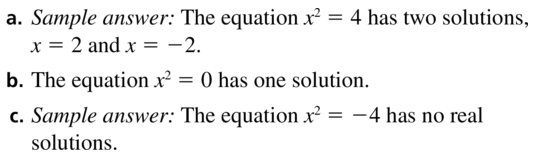 Big Ideas Math Algebra 2 Answer Key Chapter 3 Quadratic Equations and Complex Numbers 3.1 a 25