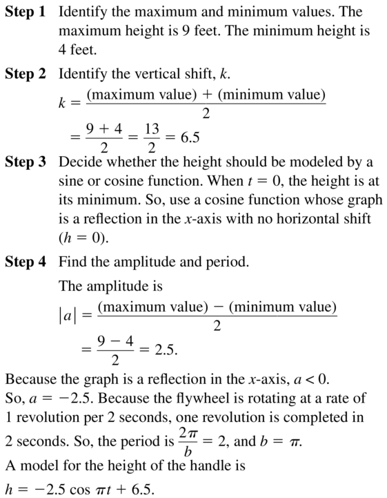 Big Ideas Math Algebra 2 Answer Key Chapter 9 Trigonometric Ratios and Functions 9.6 a 19