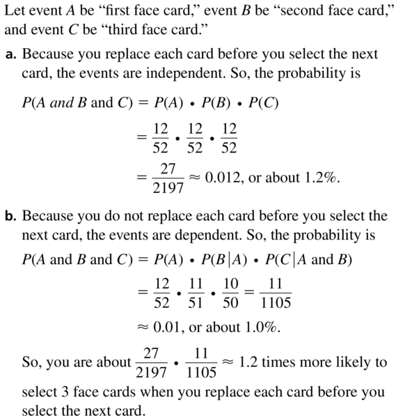 Big Ideas Math Algebra 2 Answers Chapter 10 Probability 10.2 a 19