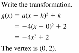 Big Ideas Math Algebra 2 Answers Chapter 2 Quadratic Functions 2.1 Question 31