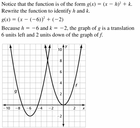 Big Ideas Math Algebra 2 Answers Chapter 2 Quadratic Functions 2.1 Question 9