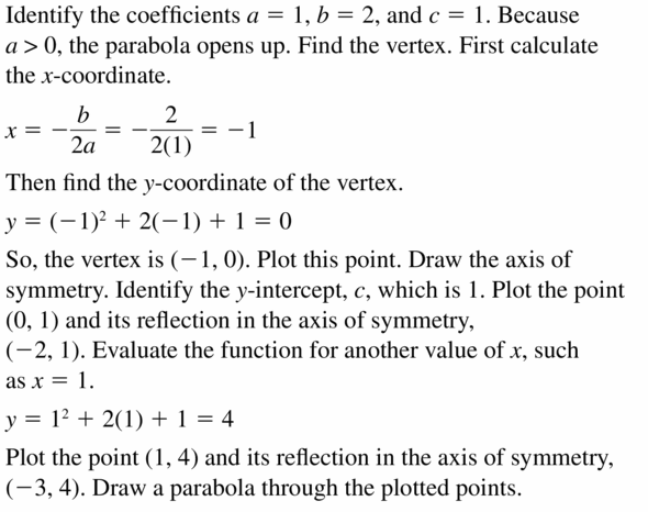Big Ideas Math Algebra 2 Answers Chapter 2 Quadratic Functions 2.2 Question 21.1