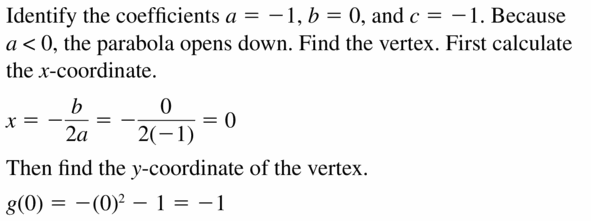 Big Ideas Math Algebra 2 Answers Chapter 2 Quadratic Functions 2.2 Question 25.1