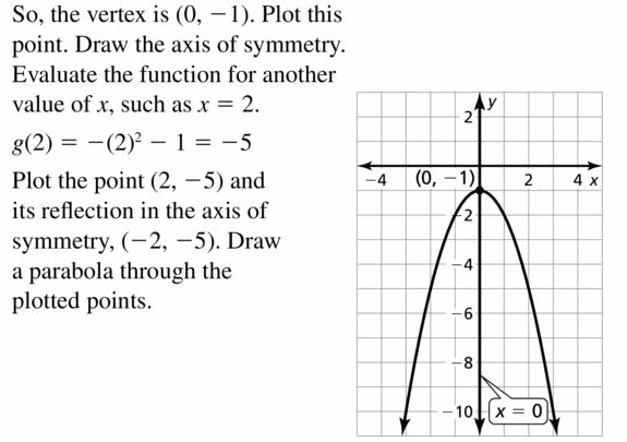 Big Ideas Math Algebra 2 Answers Chapter 2 Quadratic Functions 2.2 Question 25.2
