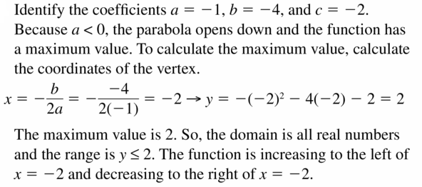 Big Ideas Math Algebra 2 Answers Chapter 2 Quadratic Functions 2.2 Question 41