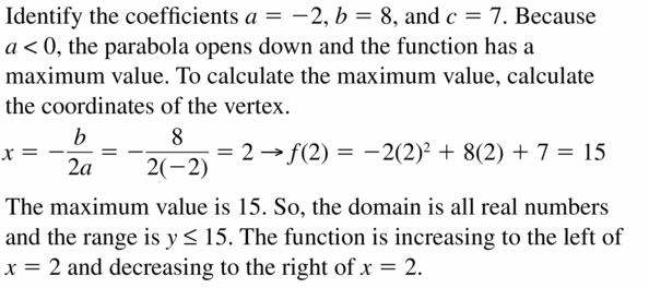 Big Ideas Math Algebra 2 Answers Chapter 2 Quadratic Functions 2.2 Question 43