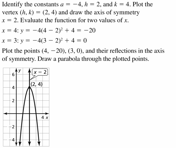 Big Ideas Math Algebra 2 Answers Chapter 2 Quadratic Functions 2.2 Question 7