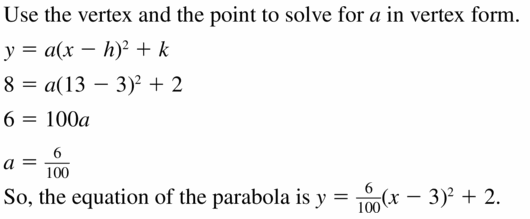 Big Ideas Math Algebra 2 Answers Chapter 2 Quadratic Functions 2.4 Question 5