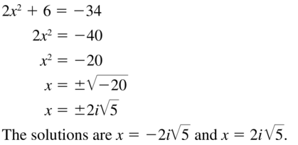 Big Ideas Math Algebra 2 Answers Chapter 3 Quadratic Equations and Complex Numbers 3.2 a 53