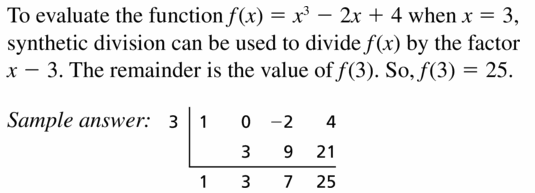 Big Ideas Math Algebra 2 Answers Chapter 4 Polynomial Functions 4.3 Question 1
